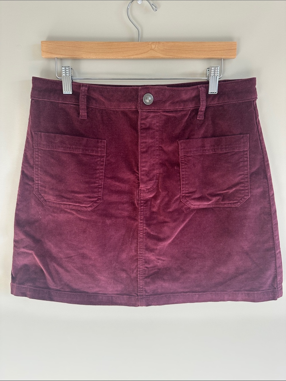 Market & Spruce Corduroy Mini Skirt in Deep Burgundy